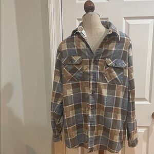 Vintage 70s Plaid Flannel wool plaid Shirt Men’s XL